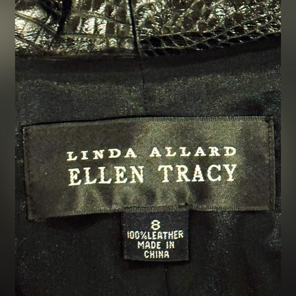 ELEN TRACY Vintage Embossed Leather Jacket - Picture 5 of 6
